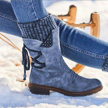 Load image into Gallery viewer, Women Winter Warm Back Lace Up Snow Boots