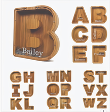 Load image into Gallery viewer, 【Buy 2 Free Shipping】🔥🔥Personalized Alphabet Wooden Piggy Bank