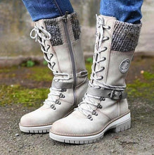 Load image into Gallery viewer, Women Winter Fashion Boots Lace-up Buckle