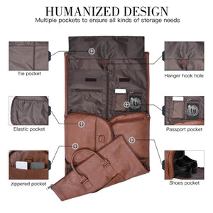 Leather Carry-on Garment Duffel Bag（with Shoe Compartment ）