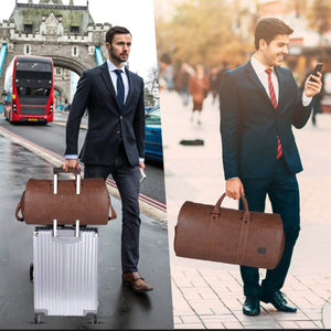 Leather Garment Duffel Bag