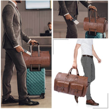 Load image into Gallery viewer, Leather Carry-on Garment Duffel Bag（with Shoe Compartment ）
