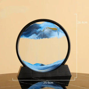 Moving Sand Art Picture Round Glass 3D 7/12inch