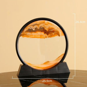 Moving Sand Art Picture Round Glass 3D 7/12inch