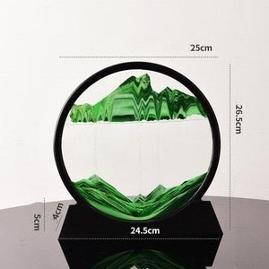 Moving Sand Art Picture Round Glass 3D 7/12inch