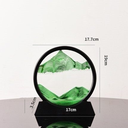 Moving Sand Art Picture Round Glass 3D 7/12inch