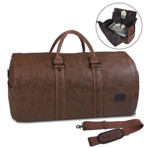 Leather Garment Duffel Bag