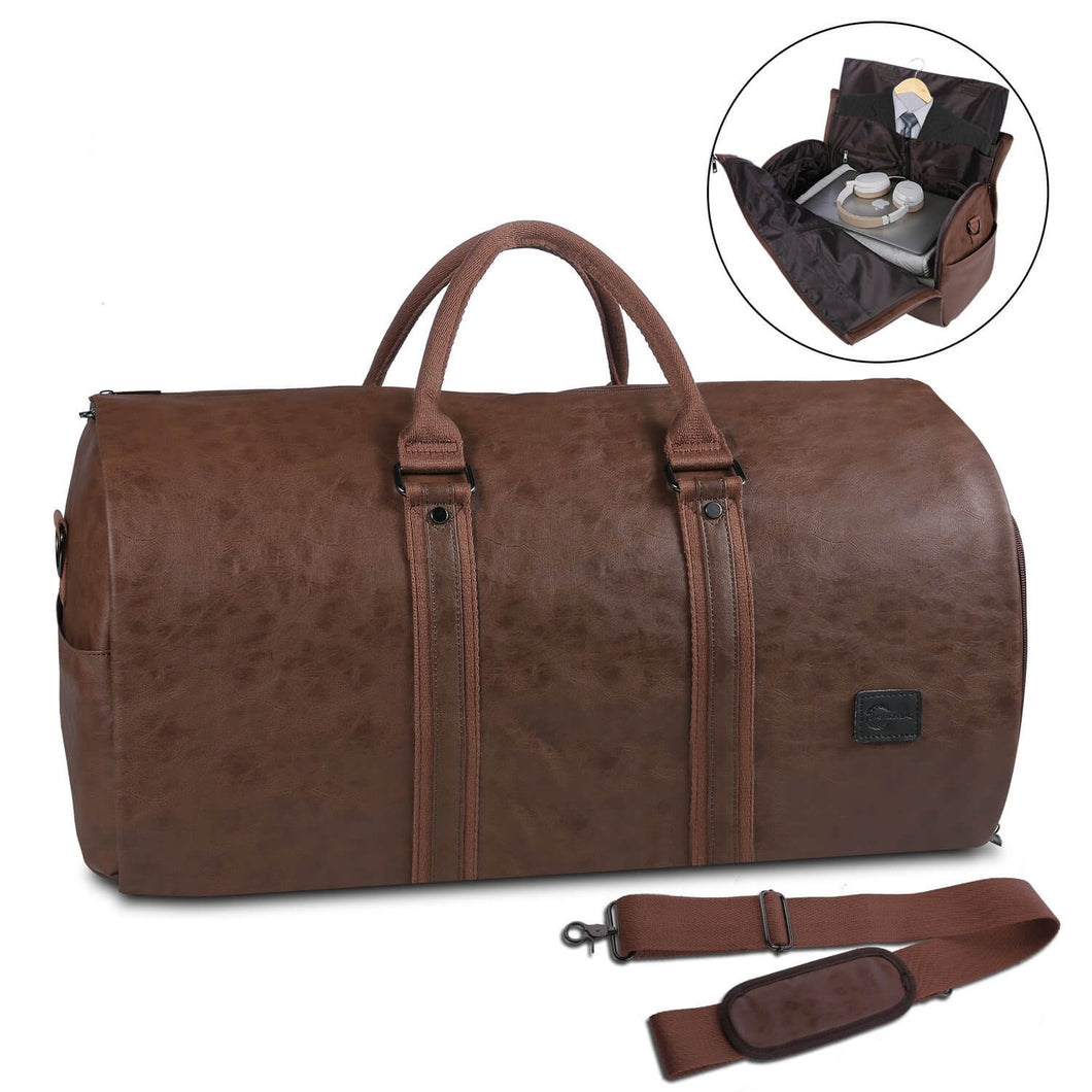 Leather Garment Duffel Bag
