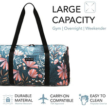 Load image into Gallery viewer, Original Floral Travel Duffel Bag Gym bag （with Shoe Compartment）
