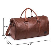 Load image into Gallery viewer, Leather Travel Duffel Bag （with Shoe Pouch）
