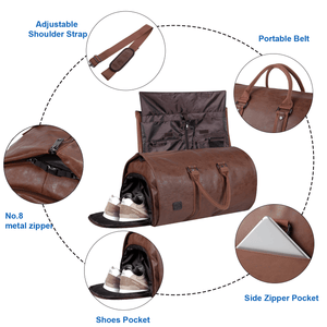 Leather Garment Duffel Bag