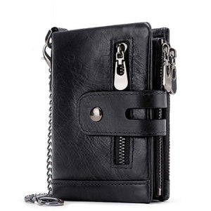 RFID anti-theft brush leather wallet