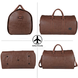 Leather Garment Duffel Bag