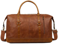 Load image into Gallery viewer, Large Leather Travel Duffel Tote Bag
