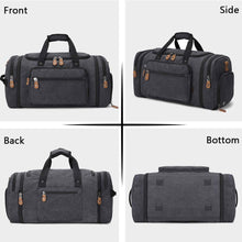 Load image into Gallery viewer, Canvas Travel Duffle Bag （with Shoe Compartment）
