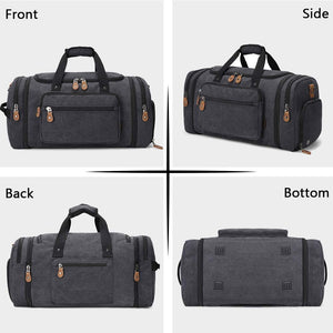 Canvas Travel Duffle Bag （with Shoe Compartment）