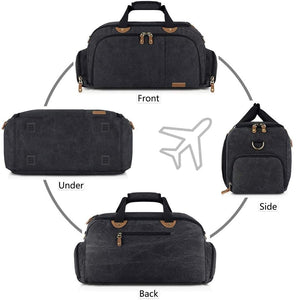Canvas Travel Sports Gym Duffel Bag （with Shoes Compartment）