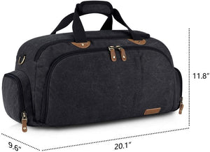 Canvas Travel Sports Gym Duffel Bag （with Shoes Compartment）