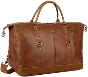 Large Leather Travel Duffel Tote Bag