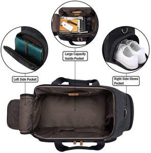 Canvas Travel Sports Gym Duffel Bag （with Shoes Compartment）