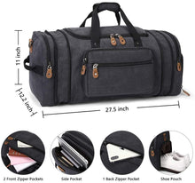 Load image into Gallery viewer, Canvas Travel Duffle Bag （with Shoe Compartment）
