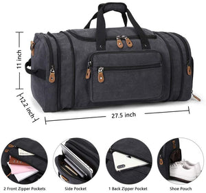 Canvas Travel Duffle Bag （with Shoe Compartment）