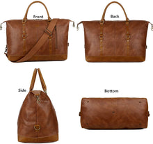 Load image into Gallery viewer, Large Leather Travel Duffel Tote Bag
