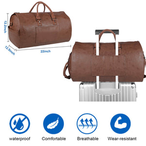 Leather Garment Duffel Bag