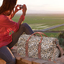 Load image into Gallery viewer, Leopard Grain Leather Travel Bag （with Shoe Pouch）
