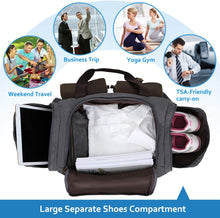 Load image into Gallery viewer, Canvas Travel Duffel Bag （with Shoe Compartment）
