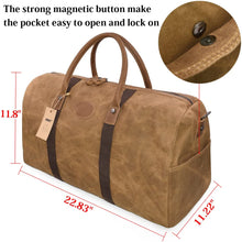 Load image into Gallery viewer, Waterproof Canvas Travel Duffel Bag

