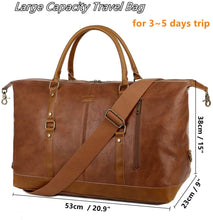 Load image into Gallery viewer, Large Leather Travel Duffel Tote Bag
