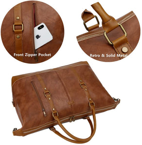 Large Leather Travel Duffel Tote Bag
