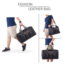 Load image into Gallery viewer, Oversized Leather Travel Duffel Bag
