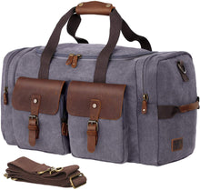 Load image into Gallery viewer, Canvas Travel Duffel Bag （with Shoe Compartment）
