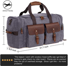 Load image into Gallery viewer, Canvas Travel Duffel Bag （with Shoe Compartment）
