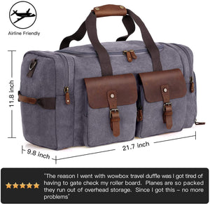 Canvas Travel Duffel Bag （with Shoe Compartment）