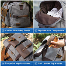 Load image into Gallery viewer, Canvas Travel Duffel Bag （with Shoe Compartment）
