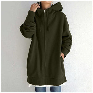 2022 NEW Casual Sweater Zipper Hooded