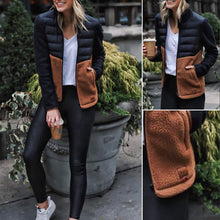 Load image into Gallery viewer, Chichers Patchwork Contrast Color Slim-Fit Down Jacket
