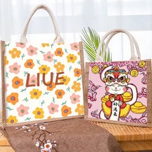 Load image into Gallery viewer, DIY Handmade Custom Pattern Burlap Bag
