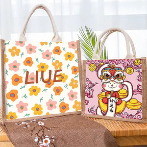 DIY Handmade Custom Pattern Burlap Bag