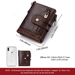RFID anti-theft brush leather wallet